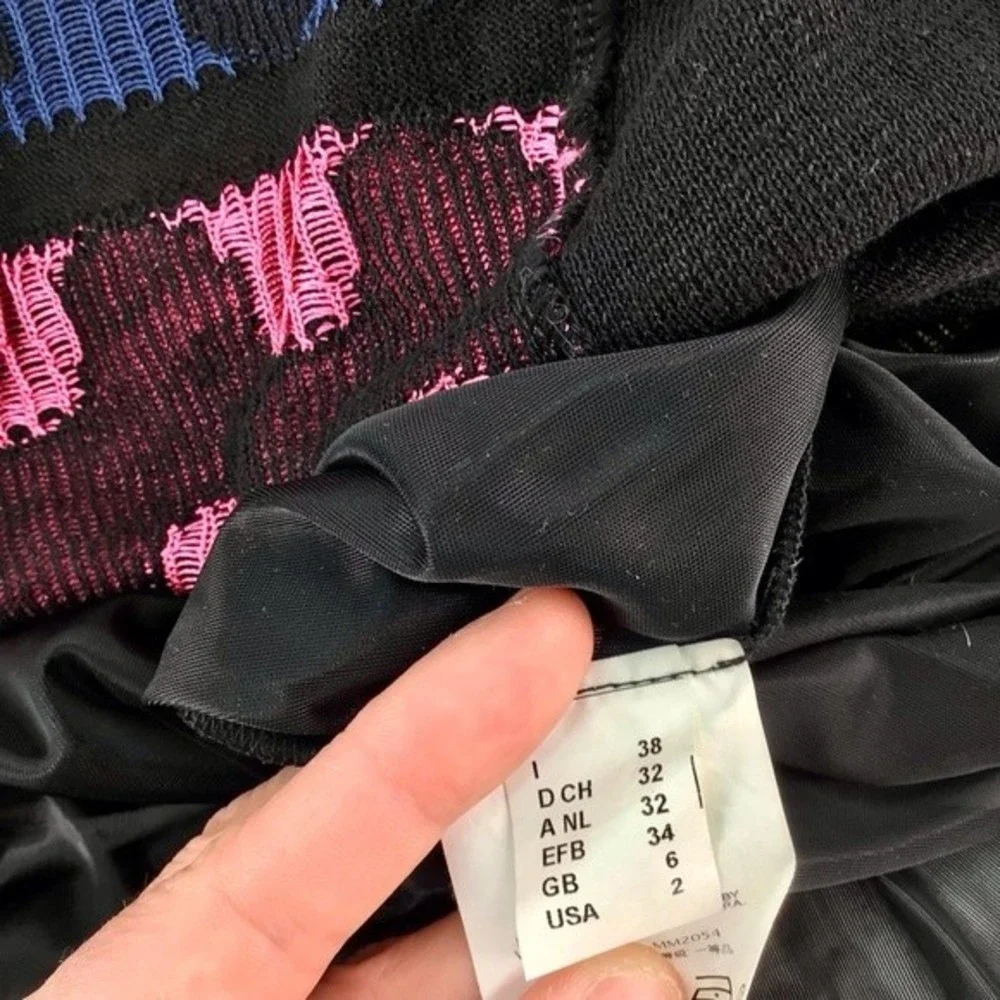 M Missoni Women's Halter Puzzle Stripe Knit Squiggle A Line Dress US Size 2 - Picture 8 of 16